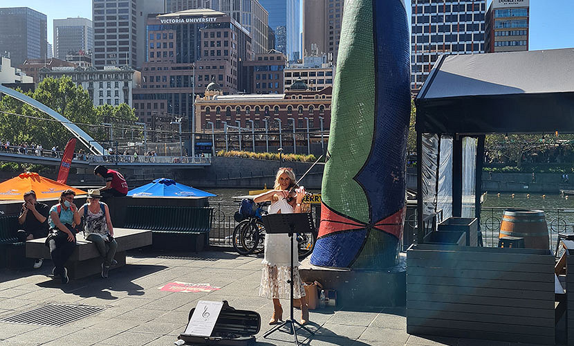 Buskers hit a high a note as live music scene returns to city streets  