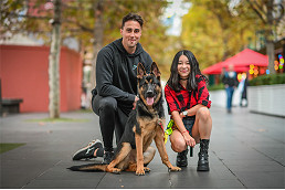 The excitable German Shepherd embracing Southbank