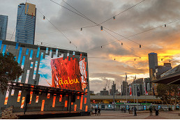 Experience the story of the Birrarung, through a new sound and video installation celebrating the Woiwurrung language at Fed Square