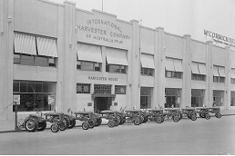 Tractors lined up in South Melbourne
